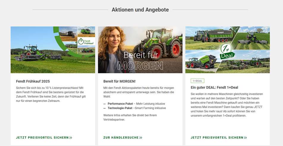 Aktuelle FENDT Aktionen und Angebote